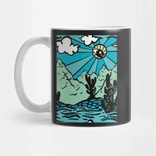 Alien Arizona Teal And Surreal Landscape Mug